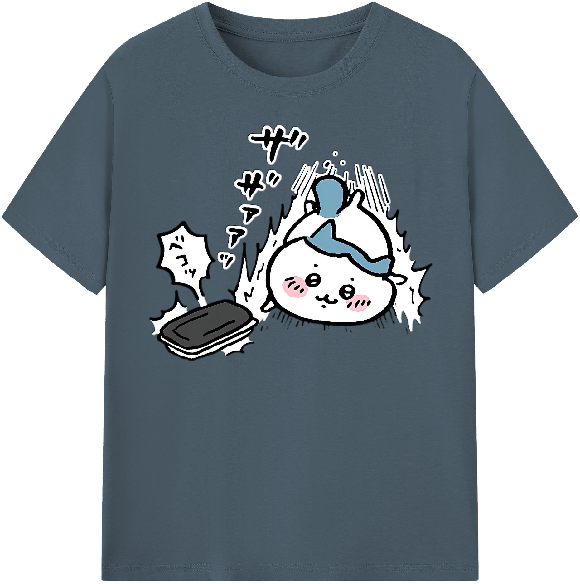 （画像用） ちいかわ ハチワレ Chii-kawa hachiware 綿100％半袖Tシャツ（フロントプリント）